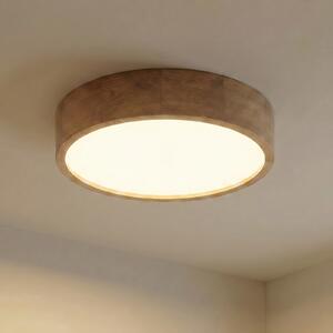 TEMAR LIGHTING Plafonieră Cleo, Ø 48 cm, 4 becuri, lemn de stejar, E27, reglabil, Lemn, Camera de zi / sufragerie, Lemn, Modern