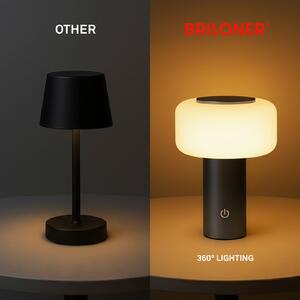 Briloner Lampa de masă cu LED și baterie Juna, antracit, IP44, dimabilă, 20 cm, reglabil, Negru, Plastic, Modern