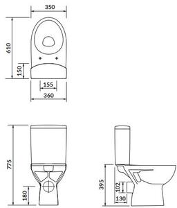 Cersanit Parva compact wc alb K27-063