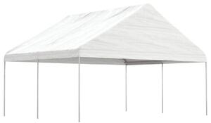 Foișor cu acoperiș, alb, 4,46x5,88x3,75 m, polietilenă