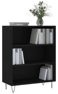 Bibliotecă, negru, 69,5x32,5x90 cm, lemn compozit
