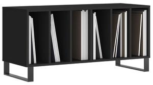 Comodă discuri, negru, 100x38x48 cm, lemn prelucrat