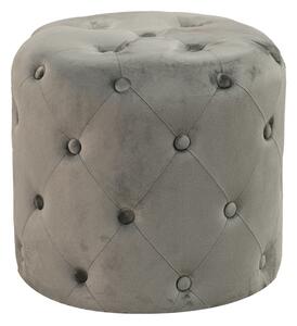 Puf taburet Seval catifea gri inchis 49x49x47 cm
