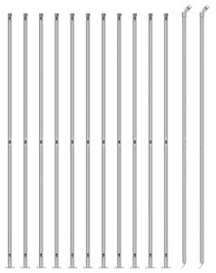 Gard plasă de sârmă cu bordură, argintiu, 1,4x25 m