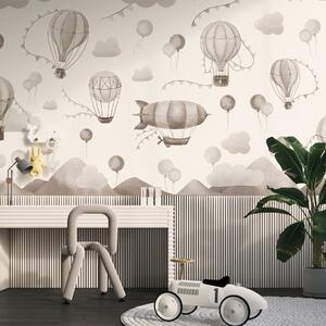 Tapet Design acuarelă pentru copii cu baloane, Fototapet Pentru Copii, w08765v1 : Uwalls.ro