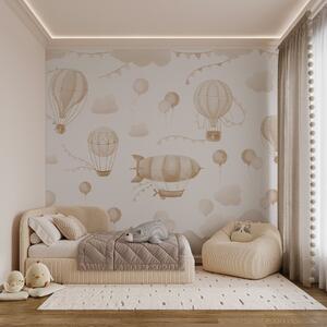 Tapet Design acuarelă pentru copii cu baloane, Fototapet Pentru Copii, Fototapet Baloane, w08765v4 : Uwalls.ro