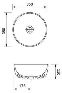 Cersanit Moduo lavoar 35x35 cm rotund alb K116-047-ECO
