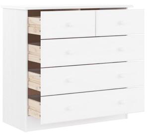 Comodă cu sertare ALTA, alb, 77x35x73 cm, lemn masiv de pin