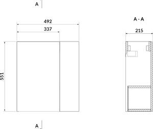 Cersanit Larga dulap 49.2x21.5x55.1 cm dulap atârnat sub chiuvetă alb S932-110-DSM