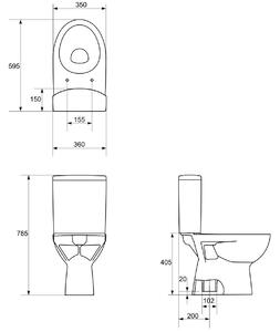 Cersanit Parva compact wc alb K27-003