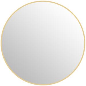 HOMCOM Oglindă Rotundă pentru Baie, din Sticlă și Oțel, Ø70x2.5 cm, culoare Auriu | Aosom Romania