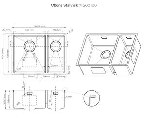 Oltens Stalvask chiuveta din otel 58x44 cm 71200100