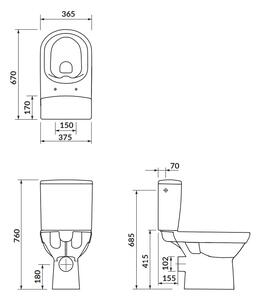 Cersanit City compact wc alb K35-035