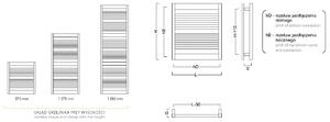 Instal Projekt Frame calorifer de baie scară 107.5x60 cm alb FRA-60/110