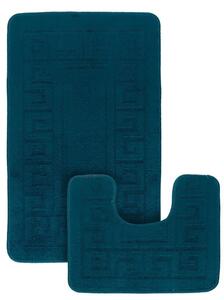 Set 2 Covorase antiderapante de baie, Ethnic 2595, Turcoaz, Diverse Marimi 50 x 80/40 x 50