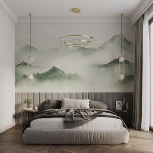 Tapet Peisaj montan minimalist în ceață, Fototapet Natură, w03161v3 : Uwalls.ro