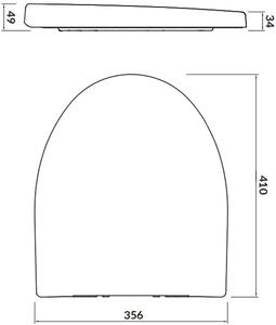 Cersanit Parva capac wc închidere lentă alb K98-0122