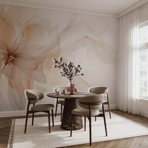 Tapet Floare eterică cu linii delicate translucide în tonuri pastelate, Fototapet Acuarelă, w03162 : Uwalls.ro