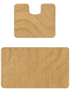 Set 2 Covorase de baie, Antiderapante, Symphony 2519, Bej Inchis 60 x 100 / 50 x 60