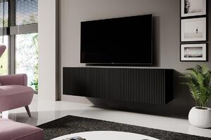 Comodă TV Nicole suspendată 150 cm - negru / negru mat