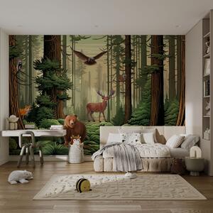 Tapet Animale în pădure, Fototapet Natură, w03208 : Uwalls.ro