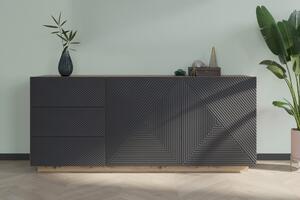 Comodă Asha 167 cm cu două uși și sertare - artisan / rivier stone mat