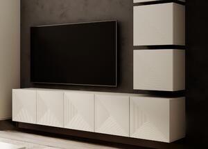 Comodă TV suspendată Asha 200 cm cu front striat - casmir