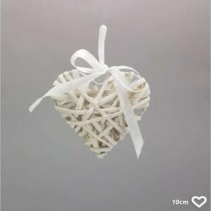 Inima de răchită albă pe vază de metal 10cm