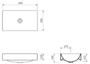 Cersanit Inverto lavoar 60x35 cm dreptunghiular alb K671-008