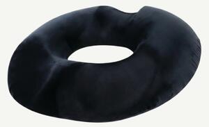 Perna ortopedica sezut antihemoroizi tip colac, memory foam, Negru
