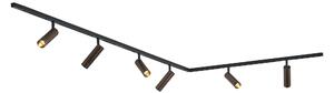 Sistem de iluminat pe șină modern cu 6 spoturi bronz închis monofazat - Slimline Uzzy