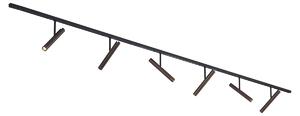 Sistem de iluminat pe șină modern negru cu 6 spoturi bronz închis monofazate - Slimline Avery