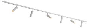 Sistem de iluminat pe șină modern cu 6 spoturi alb, monofazat - Slimline Uzzy