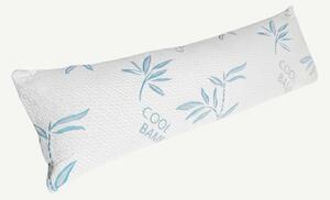 Perna corp memory foam cu husa bambus efect racire, 40×110 cm, Alb/Ver