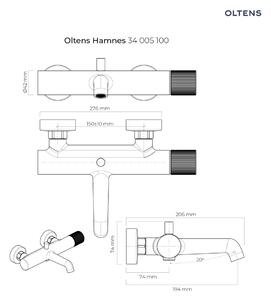 Oltens Hamnes baterie cadă-duș perete crom 34005100