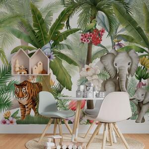 Tapet Animale din junglă și tropicale, Fototapet Pentru Copii, w03225v2 : Uwalls.ro