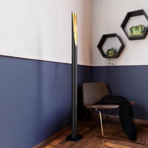 EGLO Barbotto lampadar LED în negru/auriu, Negru, Camera de zi / sufragerie, Metal, Modern