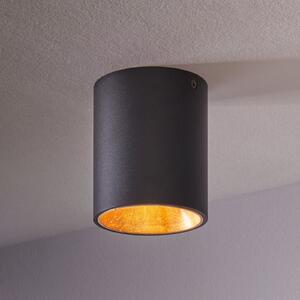 EGLO Polasso plafonieră LED rotundă, negru-auriu, Negru, Camera de zi / sufragerie, Metal, Modern