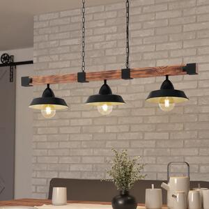 EGLO Oldbury lampă suspendată cu aspect rustic, reglabil, Negru, Camera de zi / sufragerie, Metal, Casă de țară / Rustic