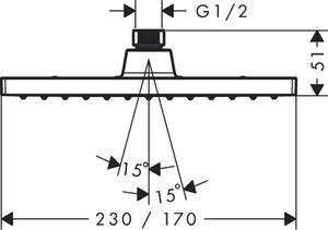 Hansgrohe Vernis Shape cap de duș 23x17 cm dreptunghiular crom 26281000