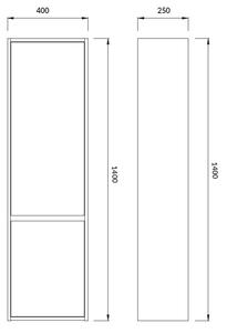 Cersanit Crea dulap 40x25x140 cm agățat lateral alb S924-022