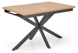 Masa extensibila HOLTER, stejar auriu/negru, 120/160x80x76 cm