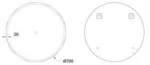 Dubiel Vitrum Ring 2 oglindă 70x70 cm rotund negru 5905241007830