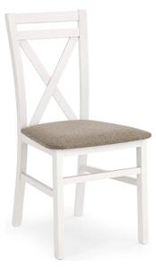 Scaun living Dariusz, bej/alb, stofa clasica/lemn, 45X43X90 CM