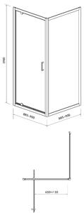 Cersanit Arteco cabină de duș 90x90 cm pătrat crom luciu/sticlă transparentă S157-010