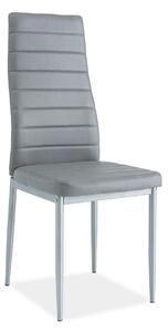 Scaun tapitat H261, gri/aluminiu, piele ecologica/metal, 40X38X96 cm