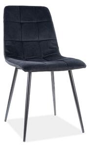 Scaun tapitat MILA, negru, stofa catifelata/metal, 45x41x86 cm