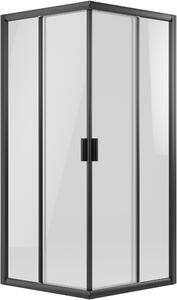 Ravak Blix cabină de duș 90x90 cm pătrat negru mat/sticlă transparentă X1LM70300Z1