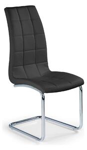 Scaun tapitat K147, negru/crom, piele ecologica/metal, 42X55X101 CM