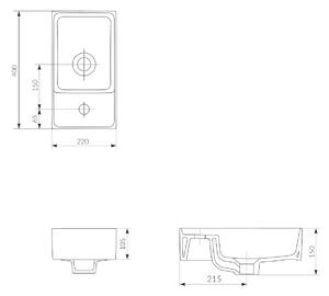 Cersanit Crea lavoar 40x22 cm dreptunghiular mobilier alb K114-004